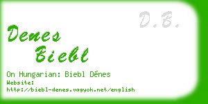 denes biebl business card